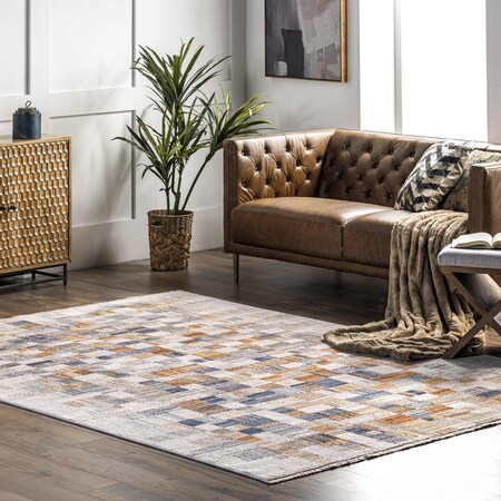 Nuloom Mindy Faded Contemporary Tiles Fringe Area Rug 4ft x 6ft KHMC51A-406